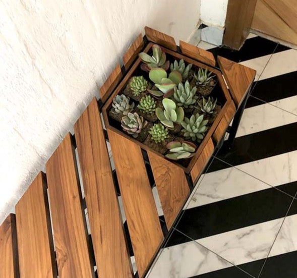 Parallel Lines Planter Bench