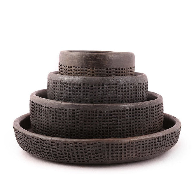 Square Texture Shallow Bowl